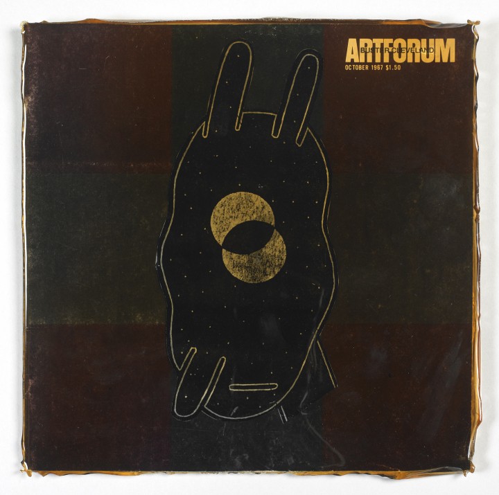 Buster Cleveland, Ray Johnson, 1993, collage in plastic resin, 11 x 10 ¾ inches (27.9 x 27.3 cm). © Estate of Buster Cleveland / Photo: Ellen McDermott