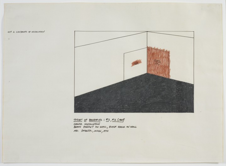 Mel Bochner, Theory of Boundaries: #3, #2, 1970, marker and crayon on graph paper, 18 ¾ x 26 inches (47.6 x 66 cm). © Mel Bochner / Photo: Ellen McDermott