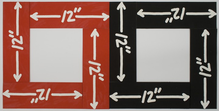 Mel Bochner, 2 (12” x 12”), 1997, wood engraving with embossment on handmade paper, in eight parts, 16 x 36 inches (40.6 x 91.4 cm). Published by Two Palms, New York. © Mel Bochner / Photo: Laura Mitchell