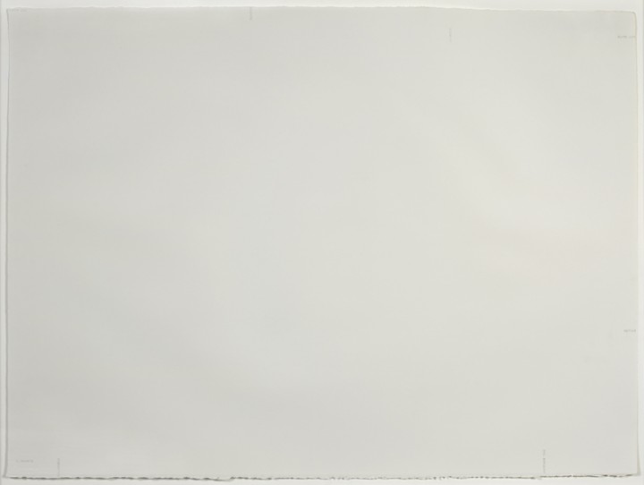 Robert Barry, Untitled (ELIMINATE, FORGOTTEN), 1978, ink on paper, 22 ½ x 30 inches (57.2 x 76.2 cm). © Robert Barry / Photo: Ellen McDermott