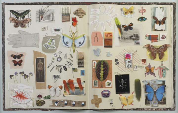 Jane Hammond, Scrapbook, 2003, pigmented inkjet and hand inked woodblock prints on mixed media, 33 x 48 5/8 inches (83.3 x 123.5 cm). © Jane Hammond / Photo: Ellen McDermott