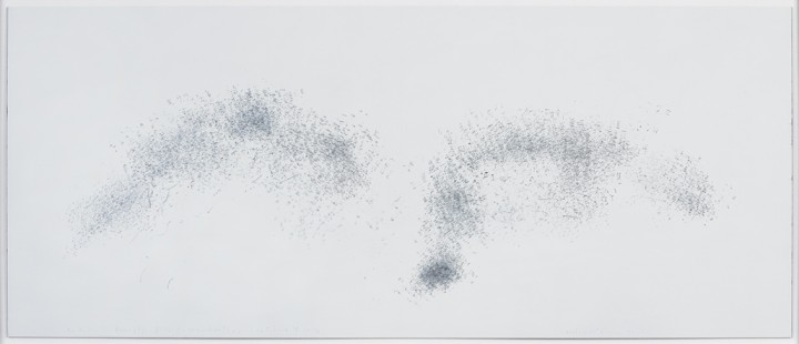 Stefana McClure, Digging (from Death of a Naturalist): a poem by Seamus Heaney, 2006, IBM Selectric typing element on Teflon mounted on museum board, 7 ¼ x 17 ¼ inches (18.4 x 43.8 cm). © Stefana McClure / Photo: Ellen McDermott