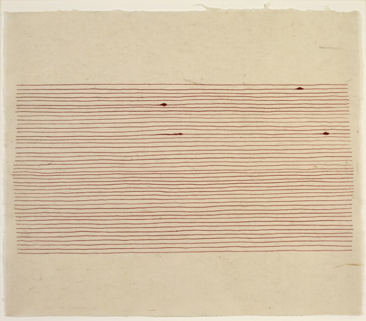 Mary McDonnell, Untitled, 2007, ink and mixed media on Japanese paper, 14 x 16 inches (35.6 x 40.6 cm). © Mary McDonnell / Photo: Ellen McDermott